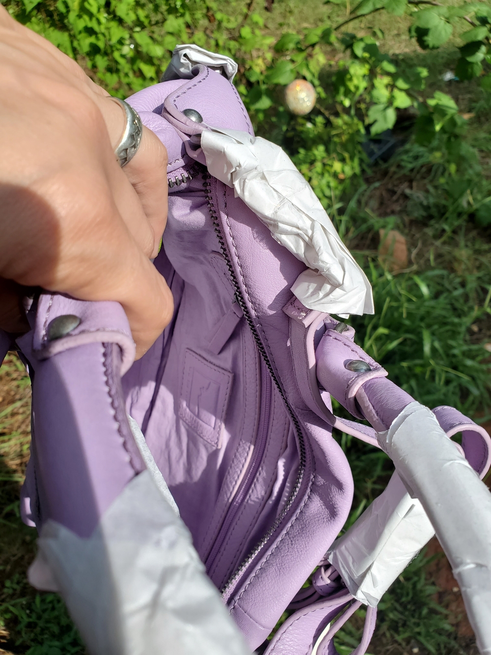 Free People Baby Emerson Lilac Leather Shoulder Bag - Picture 4 of 9